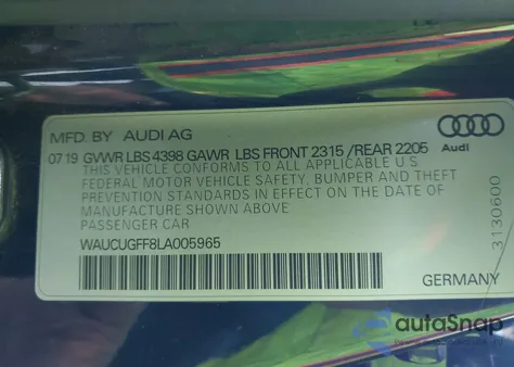 2020 Audi A3 Premium Plus 40 Tfsi Front-Wheel Drive S Tronic из США, поврежденный, VIN WAUCUGFF8LA005965